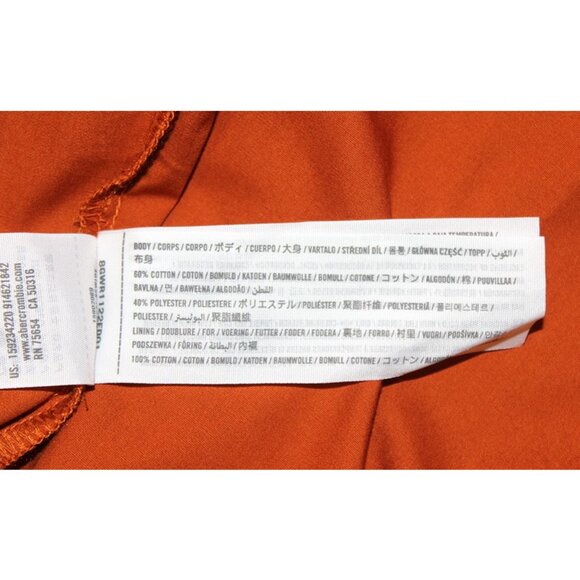 ABERCROMBIE & FITCH *Deadstock* Long-Sleeve Poplin Babydoll Dress in Paprika (M) - Picture 9 of 12